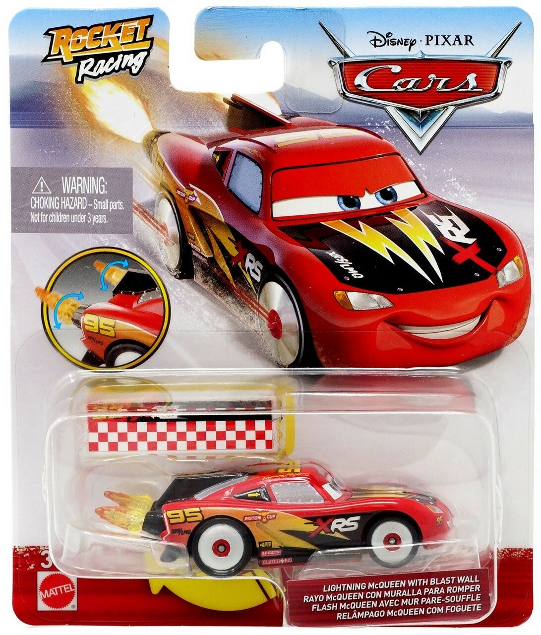 Rocket racer Lightning McQueen with blast wall