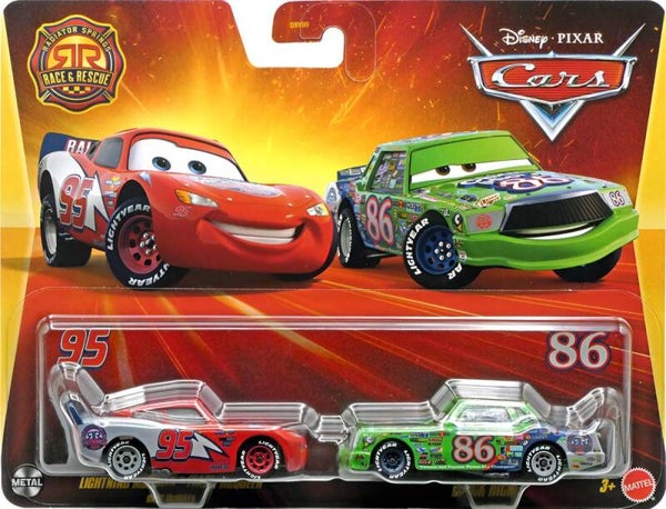 2-pack Lightning McQueen en Chick Hicks Race & Rescue