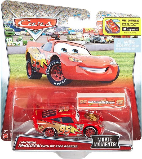 Lightning McQueen with pit stop barier