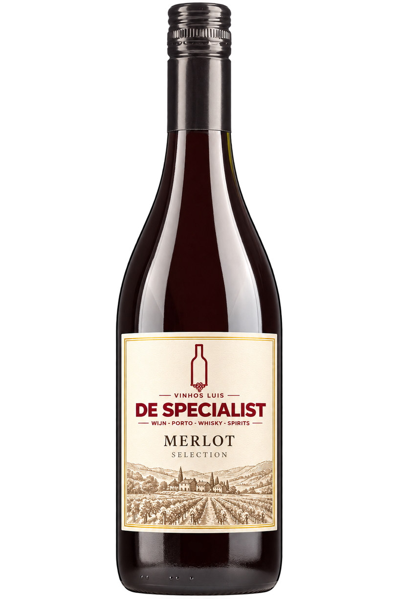 Merlot met eigen etiket van De Specialist