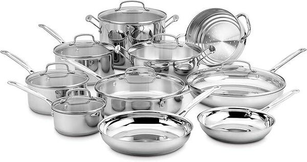 17-Piece Chef’s Classic Stainless Steel Cookware Set