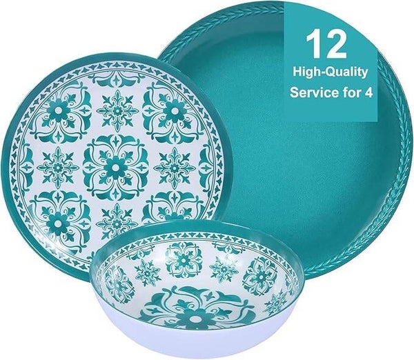 Melamine Dinnerware Set – 12-Piec
