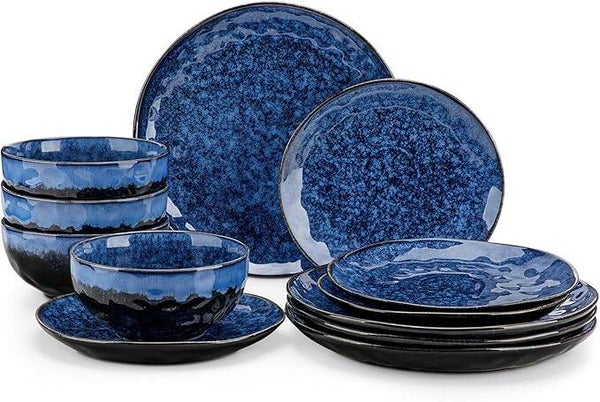 vancasso Starry Plates and Bowls Set for 4 – 12-