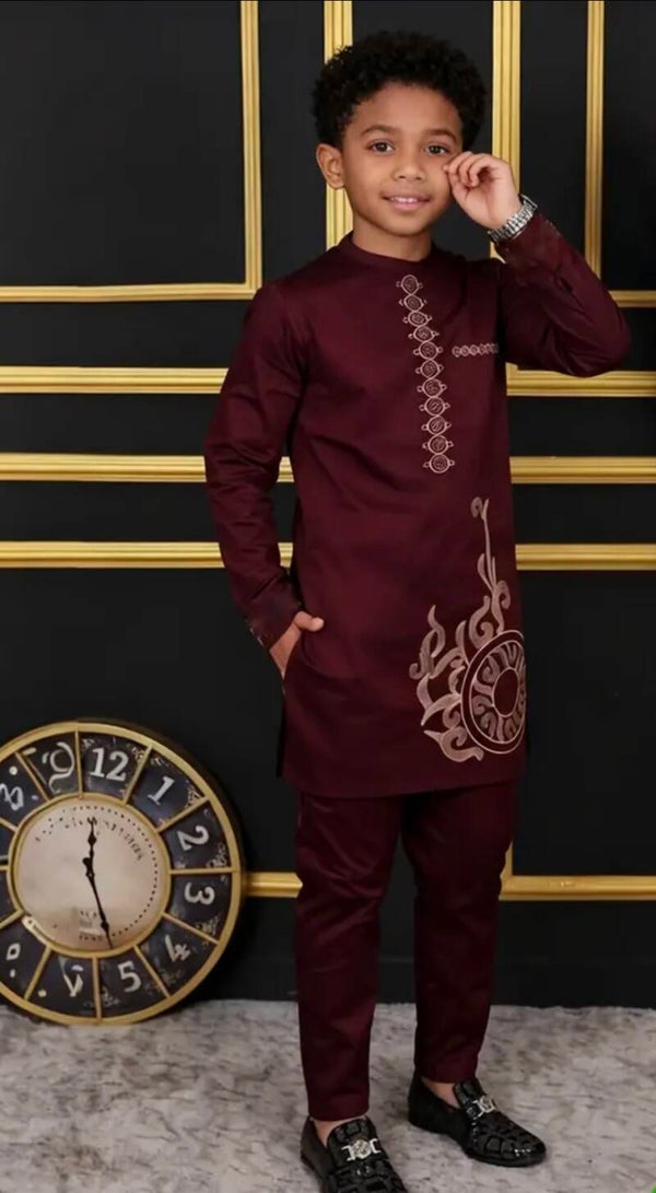 2piece African set with long-sleeve top and pants