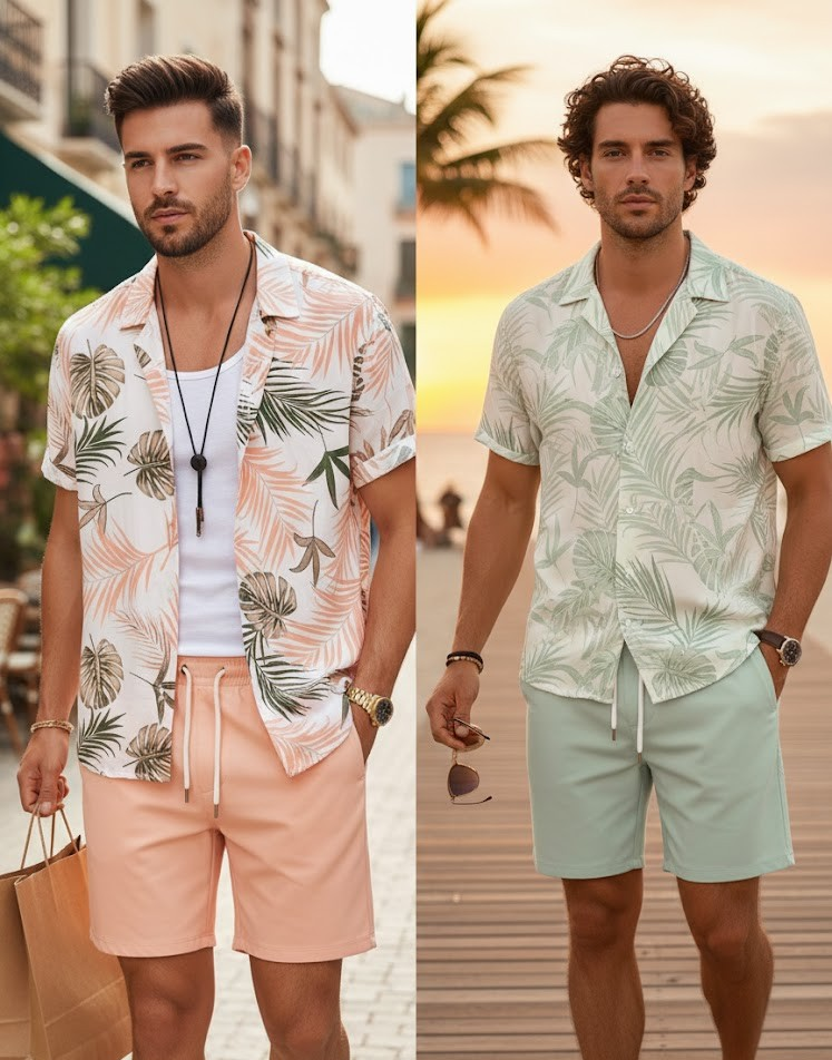 Fashion Summer Printed Shirt Set