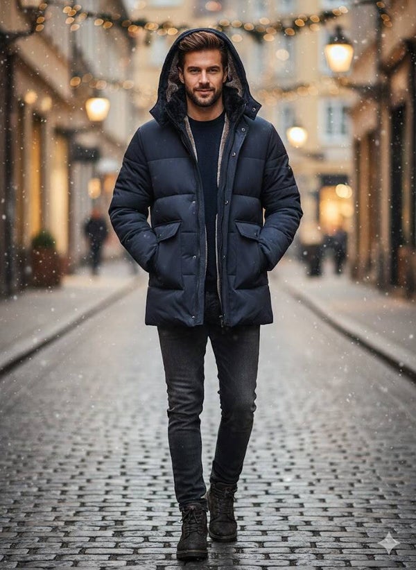 2024 New Fashion Men’s Hooded Padded Coat