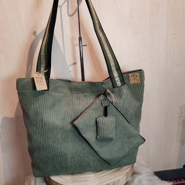 Sac à main en velours kaki