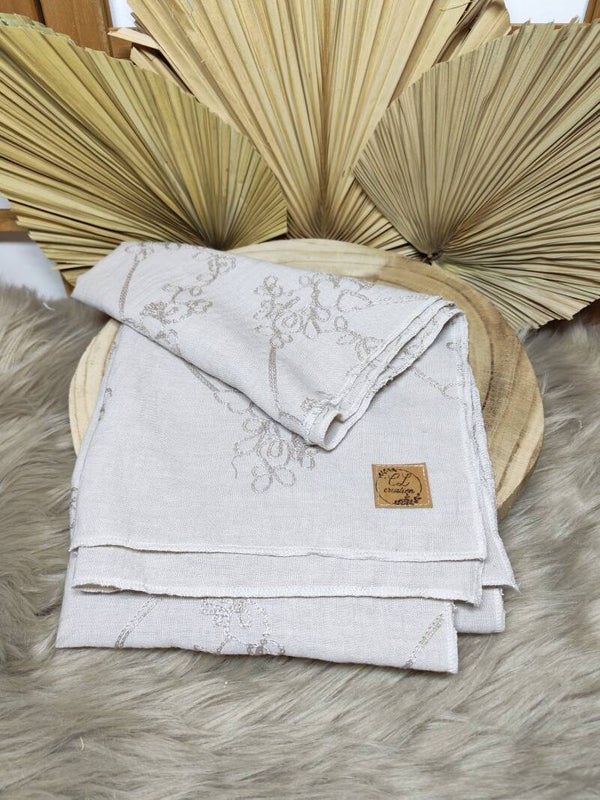 Foulard Legé beige brodé