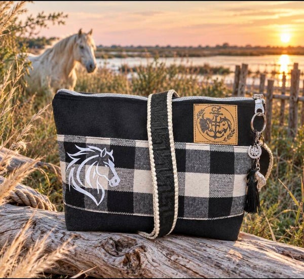 Petit sac bandoulière velours noir