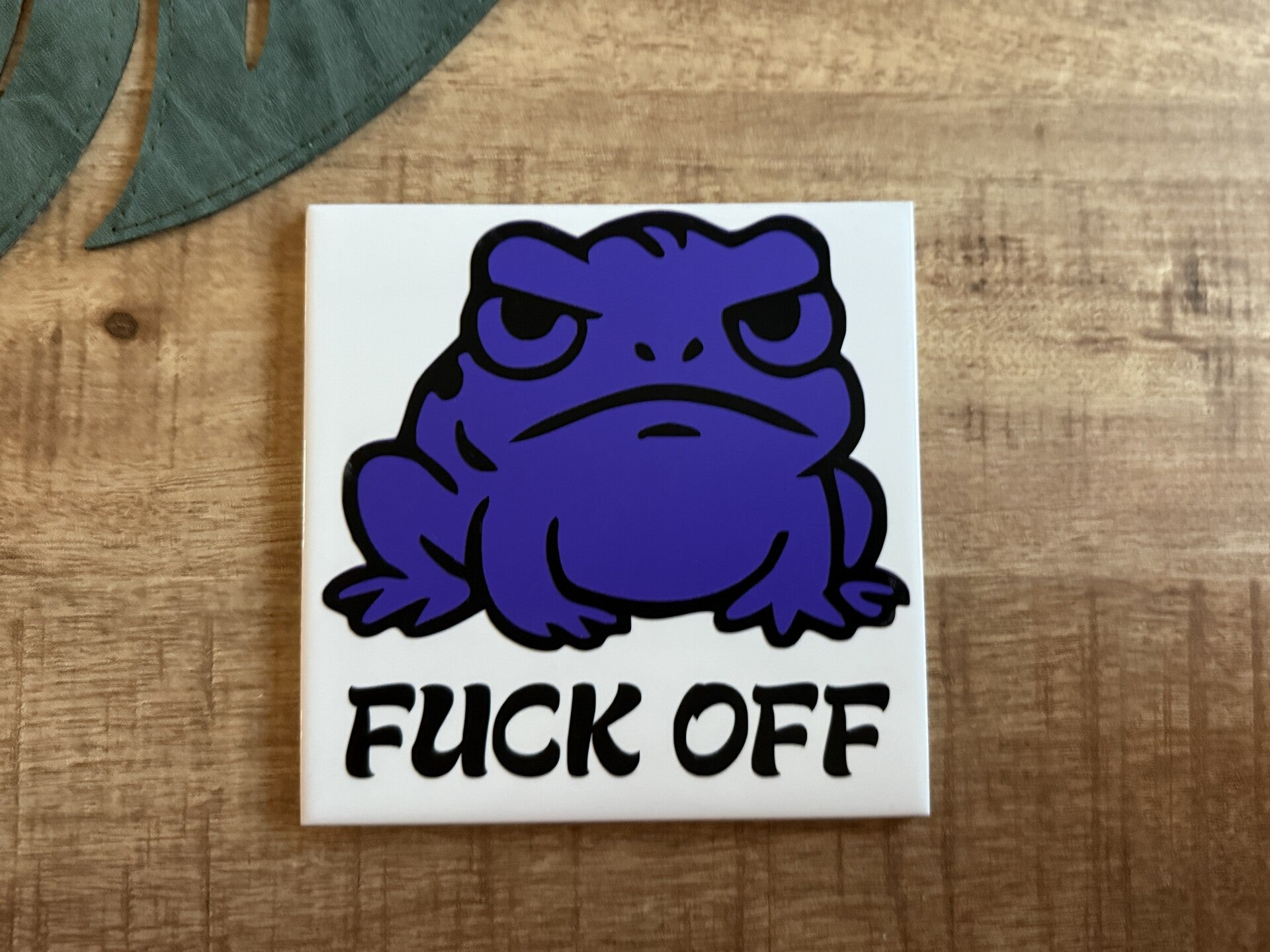 Tegeltje: F- off angry frog