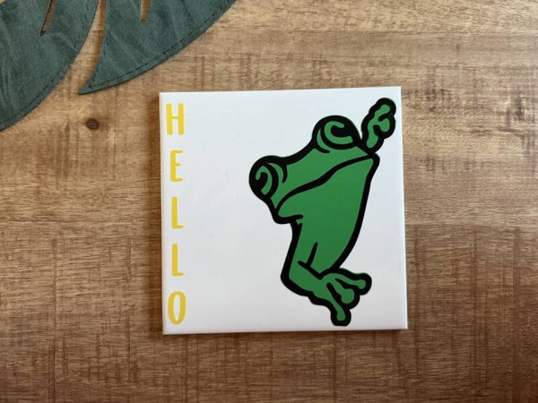 Tegeltje: Hello kikker