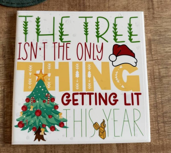 Tegeltje: Lit Christmas