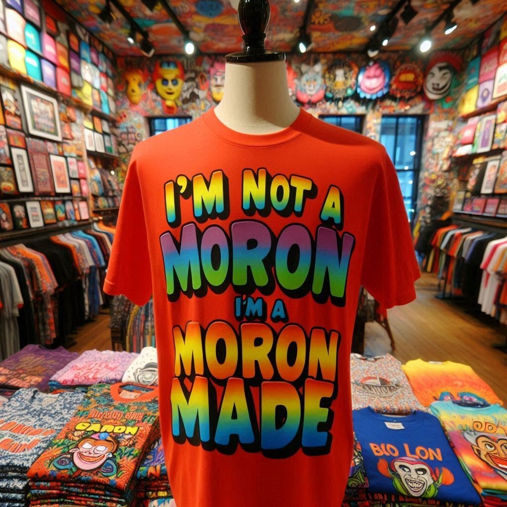 T-shirt 'I'm not a moron, I am moron made'