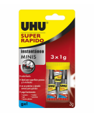UHU SUPER RÁPIDO MINIS GEL (EN CAJA) 3x1g REF. 36527
