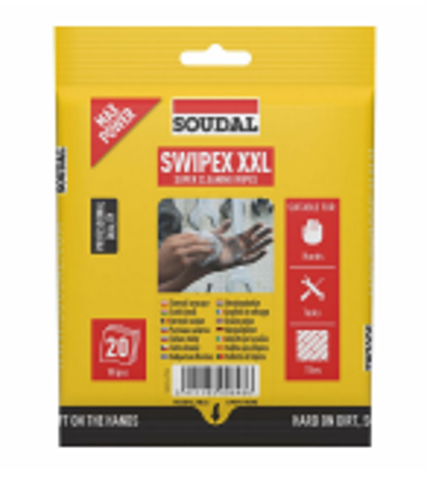 BOLSA DE 20 TOALLITAS SWIPEX XXL SOUDAL 120874