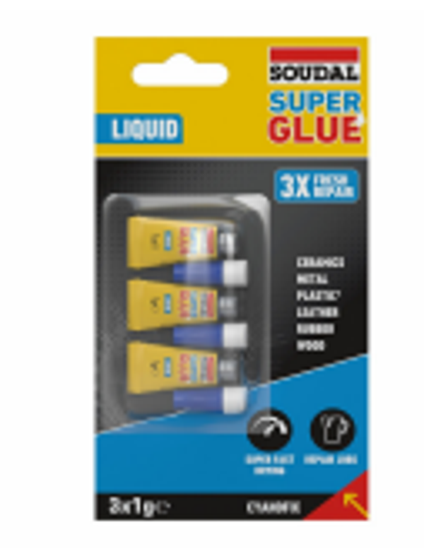 SOUDAL SUPER GLUE LÍQUIDO 3x1g 160023
