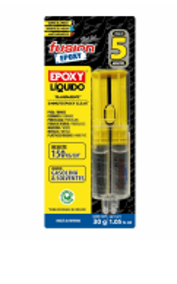 EPOXY LIQUIDO JERINGA TRANSPARENTE 5 MIN 30gr AJT5 FUSION EPOXY BLACK LABEL