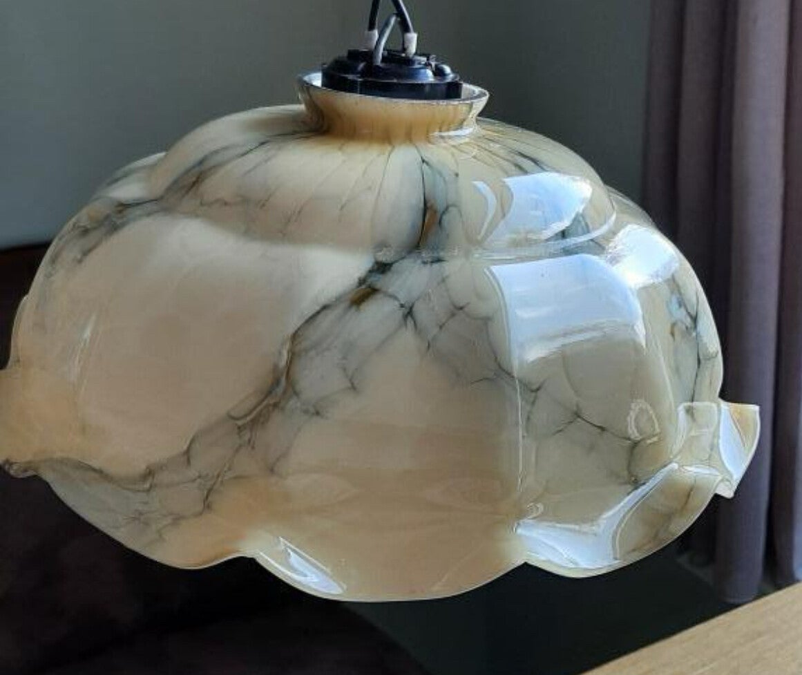 Opaline gewolkte hanglamp