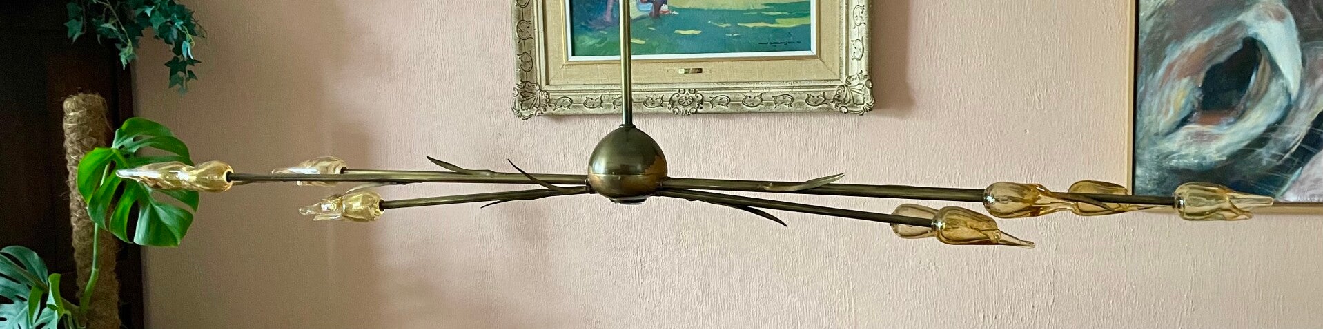 Unieke Art Deco hanglamp (150 cm breed)