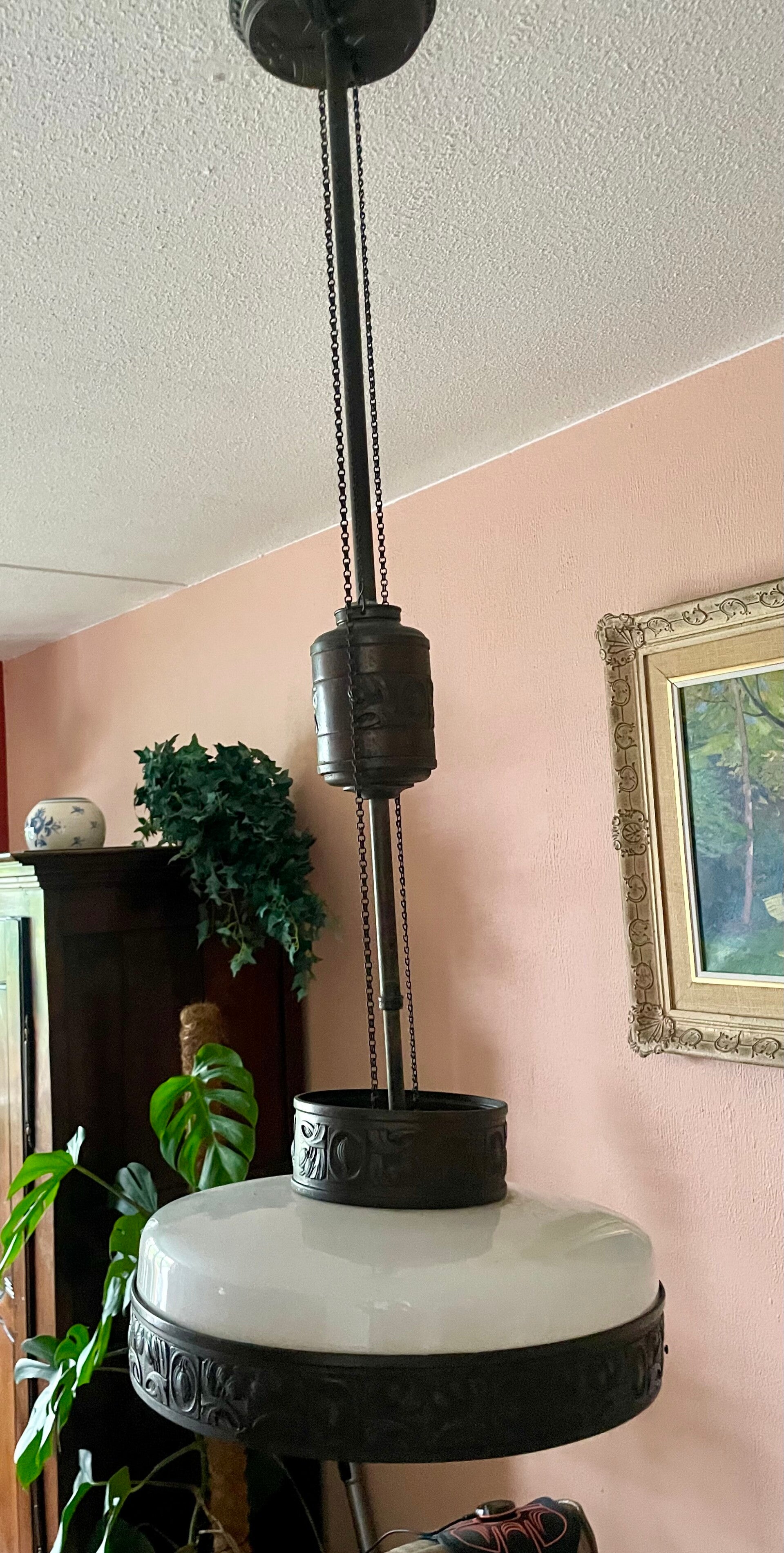 Plafondlamp pendule Art Nouveau