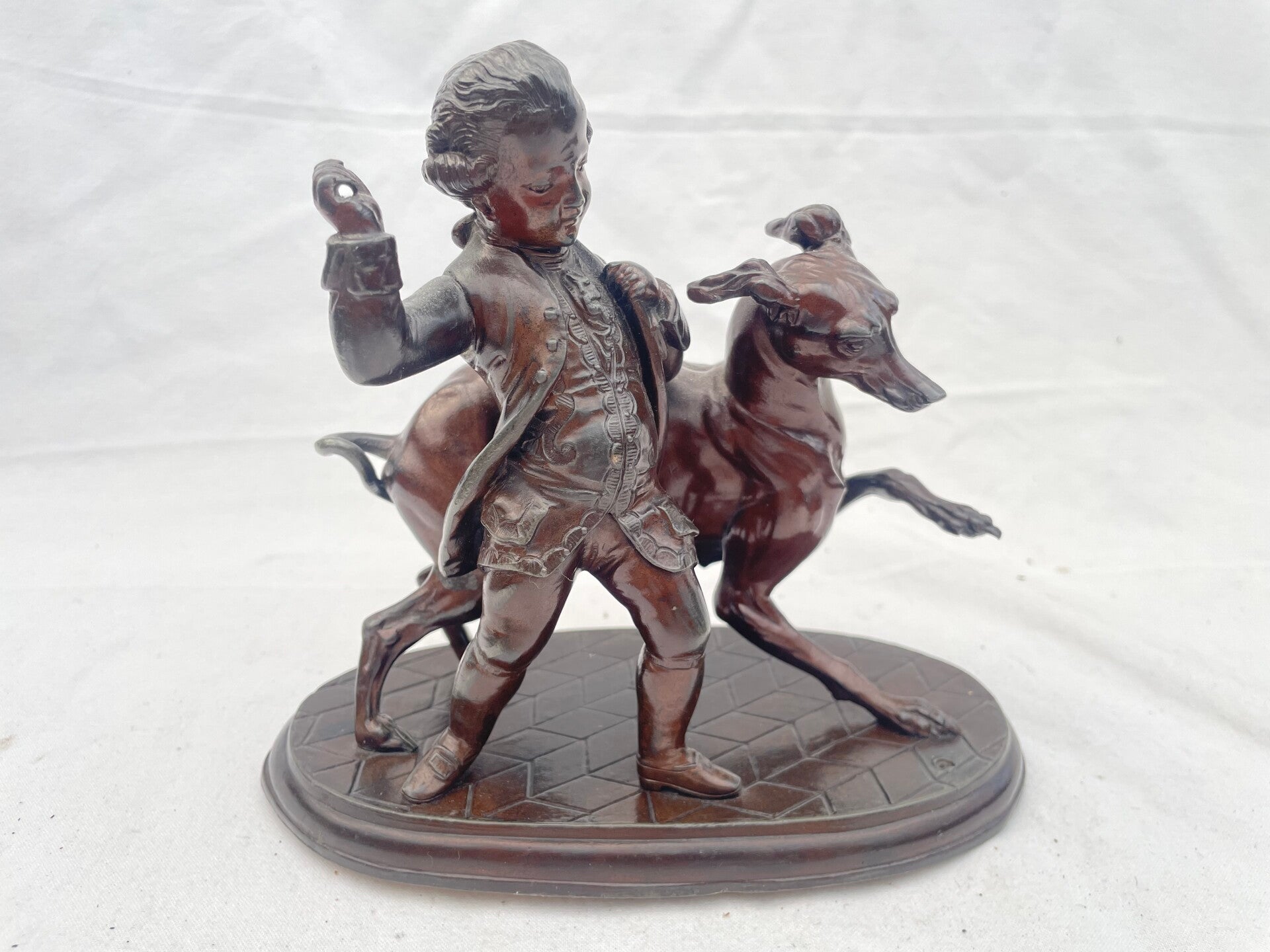 Windhond met kind Zamac