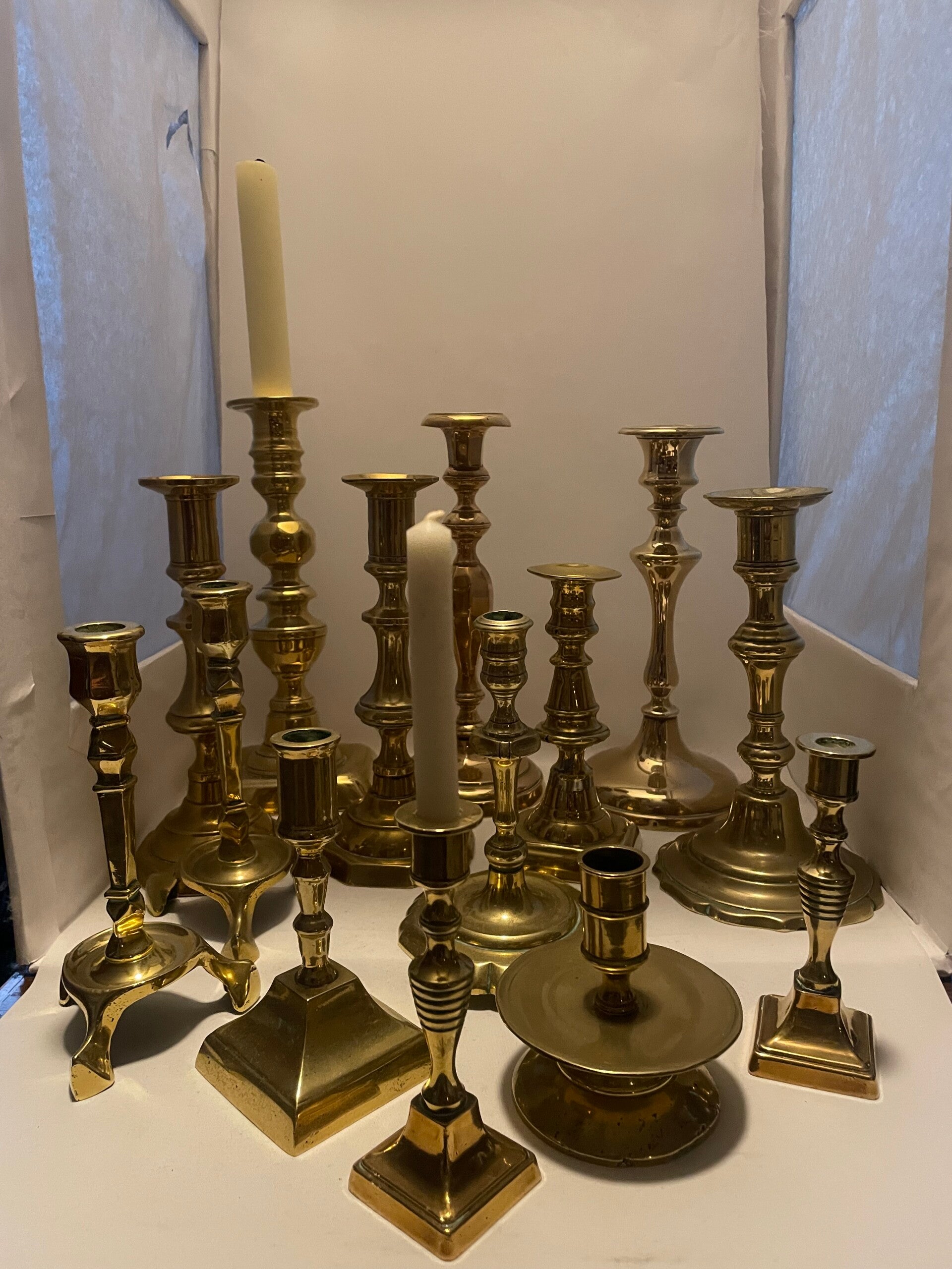 Diverse modellen koperen kandelaars