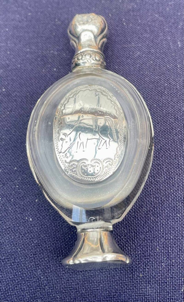Parfumflesje in zilver en kristal