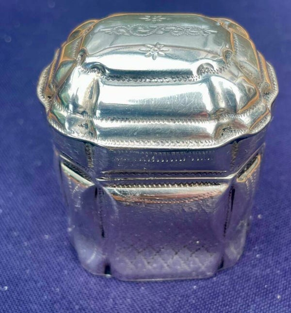 Antiek zilver loderein doosje rond 1900