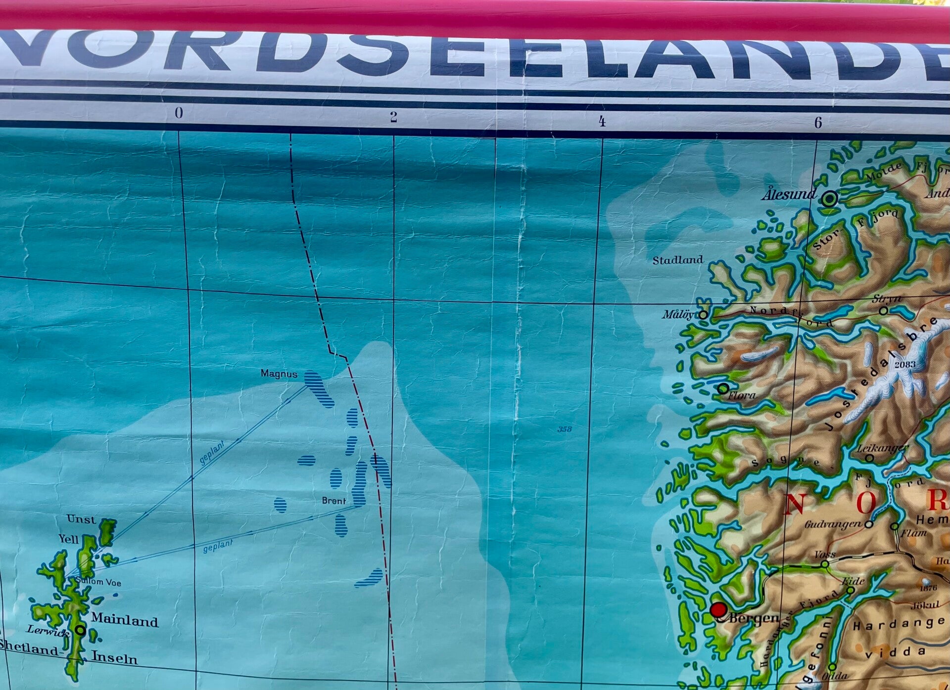 Landkaart De Noordzee en zijn landen