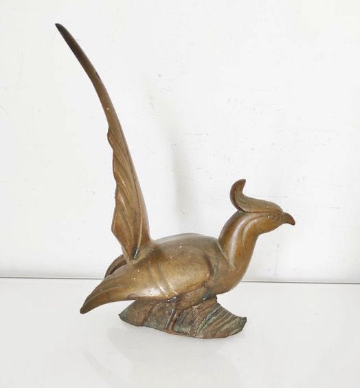 Antiek bronzenArt Deco fazantenbeeld 1930