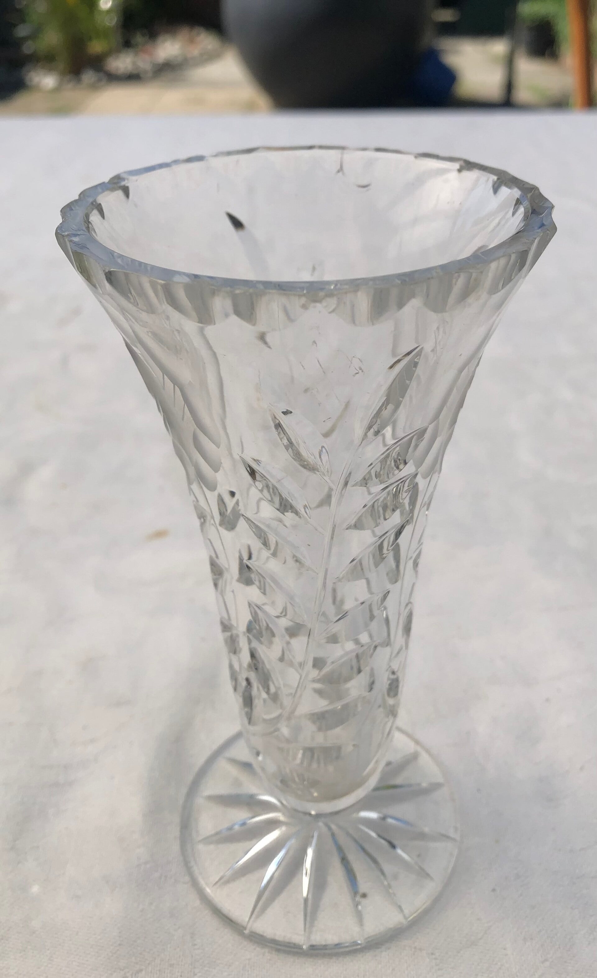 Kristal vaas met voet