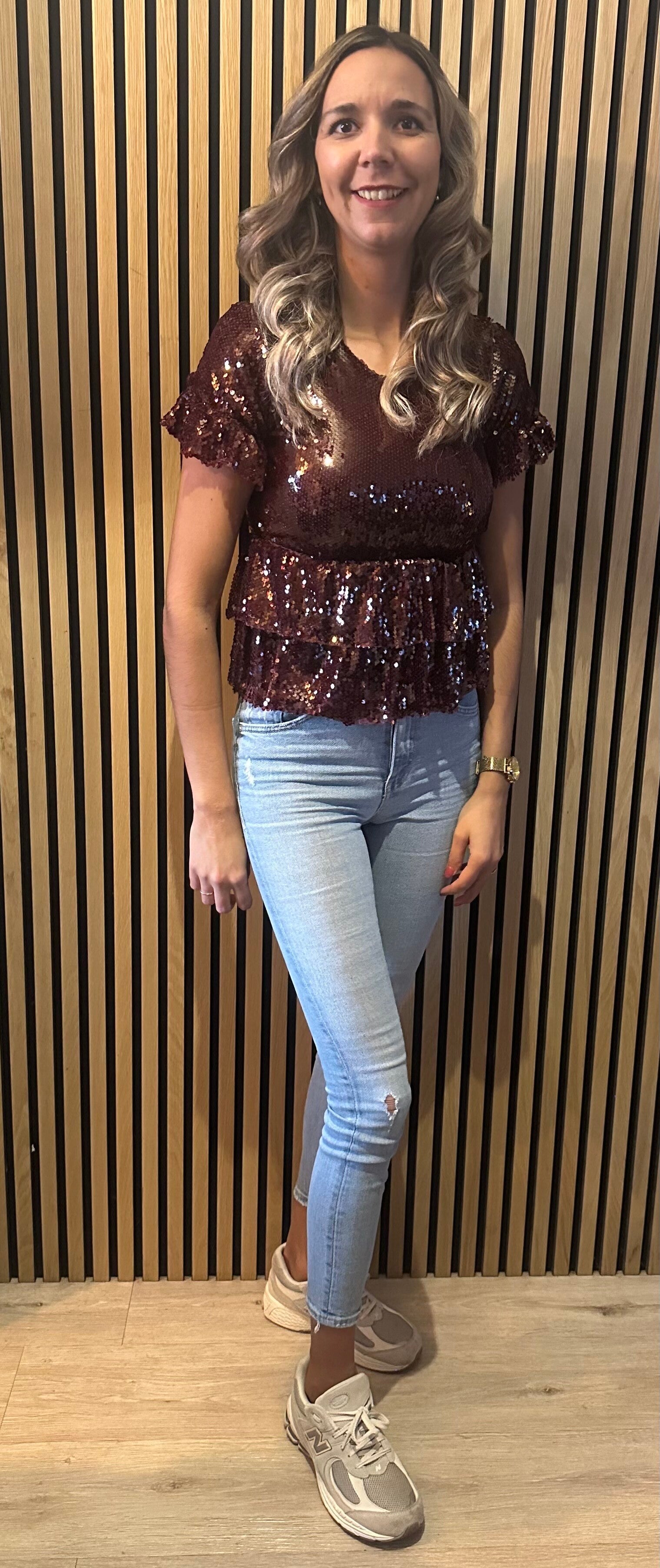 Glitter top Rosa