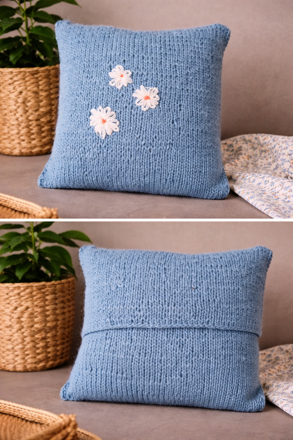 Strickkissen „Daisy“ – Handgefertigte Gemütlichkeit