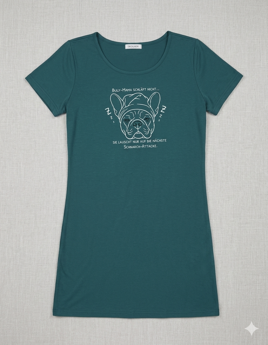 B-WARE! Sleep Shirt „Schnarch-Attacke“ – Dunkelgrün (Größe M)
