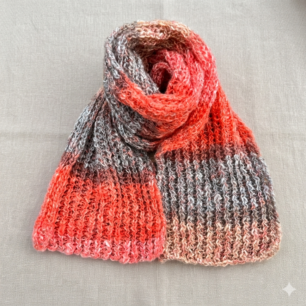 Handgestrickter Schal mit wunderschönem Farbverlauf – Kuschelweich & Stylisch
