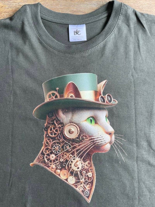 T-Shirt Katze2  Steampunk
