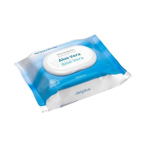Deliplus Makeup-verwijderdoekjes met Aloe Vera voor de droge en gevoelige huid - 25 stuks