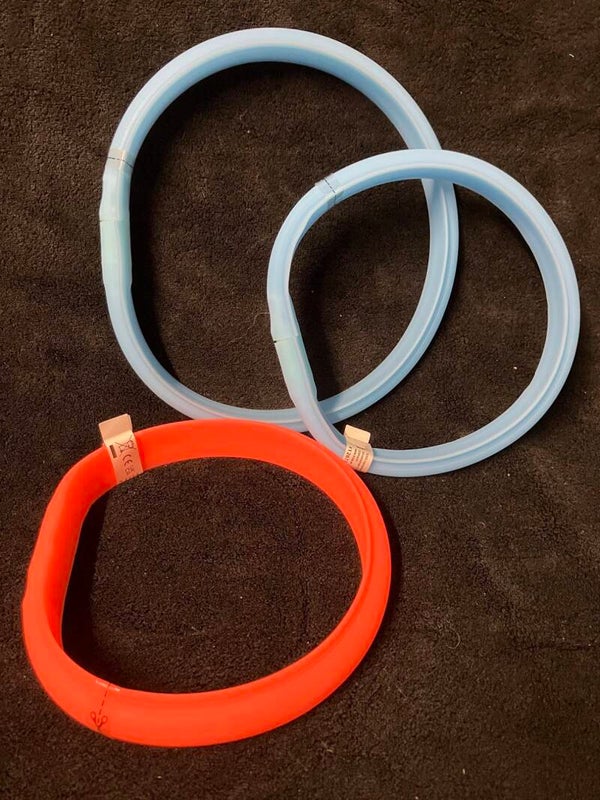 Licht halsband silliconen voor langhaar honden