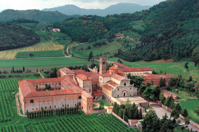 The monumental Praglia Abbey in the Euganean Hills