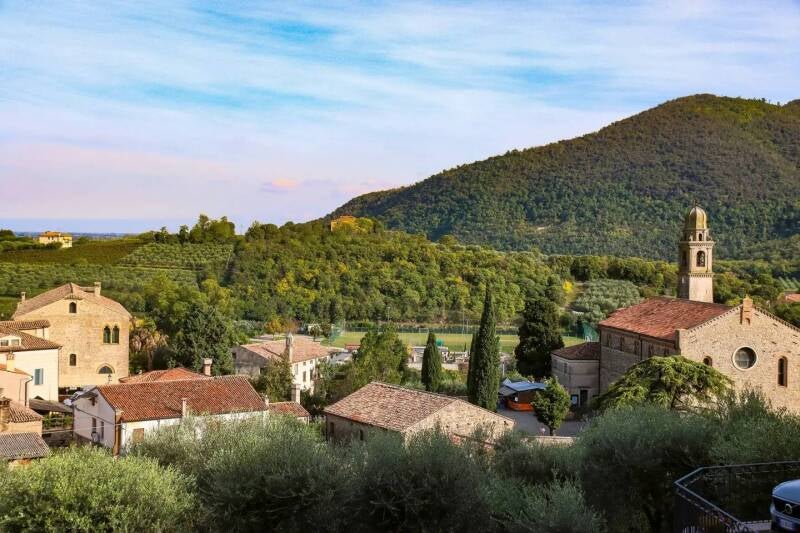Arquà - Panorama der Euganeischen Hügel