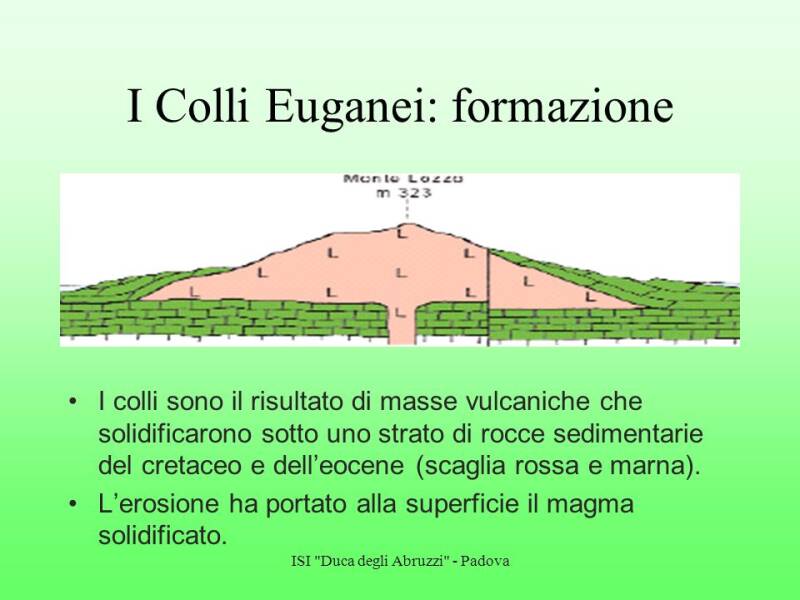 Colli euganei: formzione