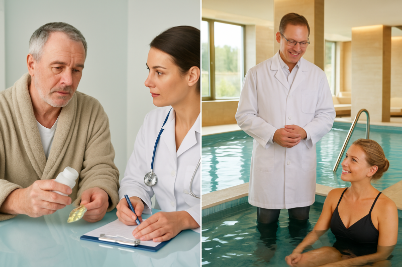 Medici che visitano alle terme