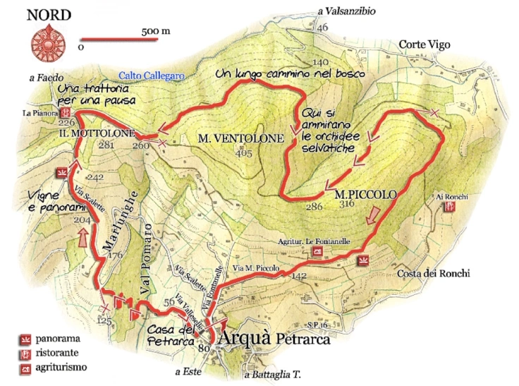 Mappa partenza Arquà Petrarca