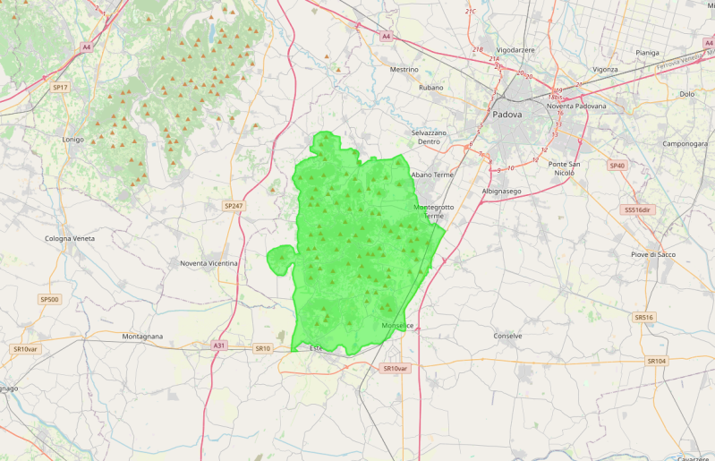Mappa dei Colli EUganei