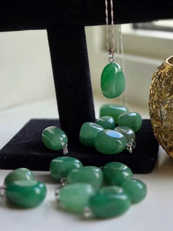 Green Aventurine Pendant (Calming, Luck & Health)