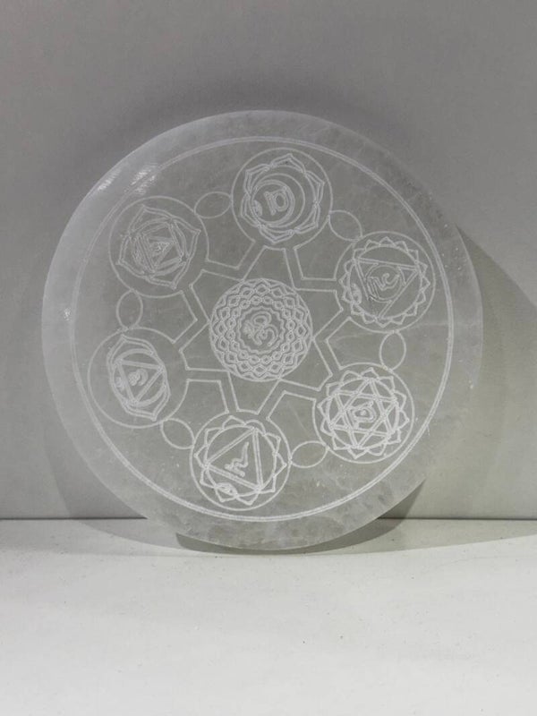 Selenite - Plate 15CM - Chakra