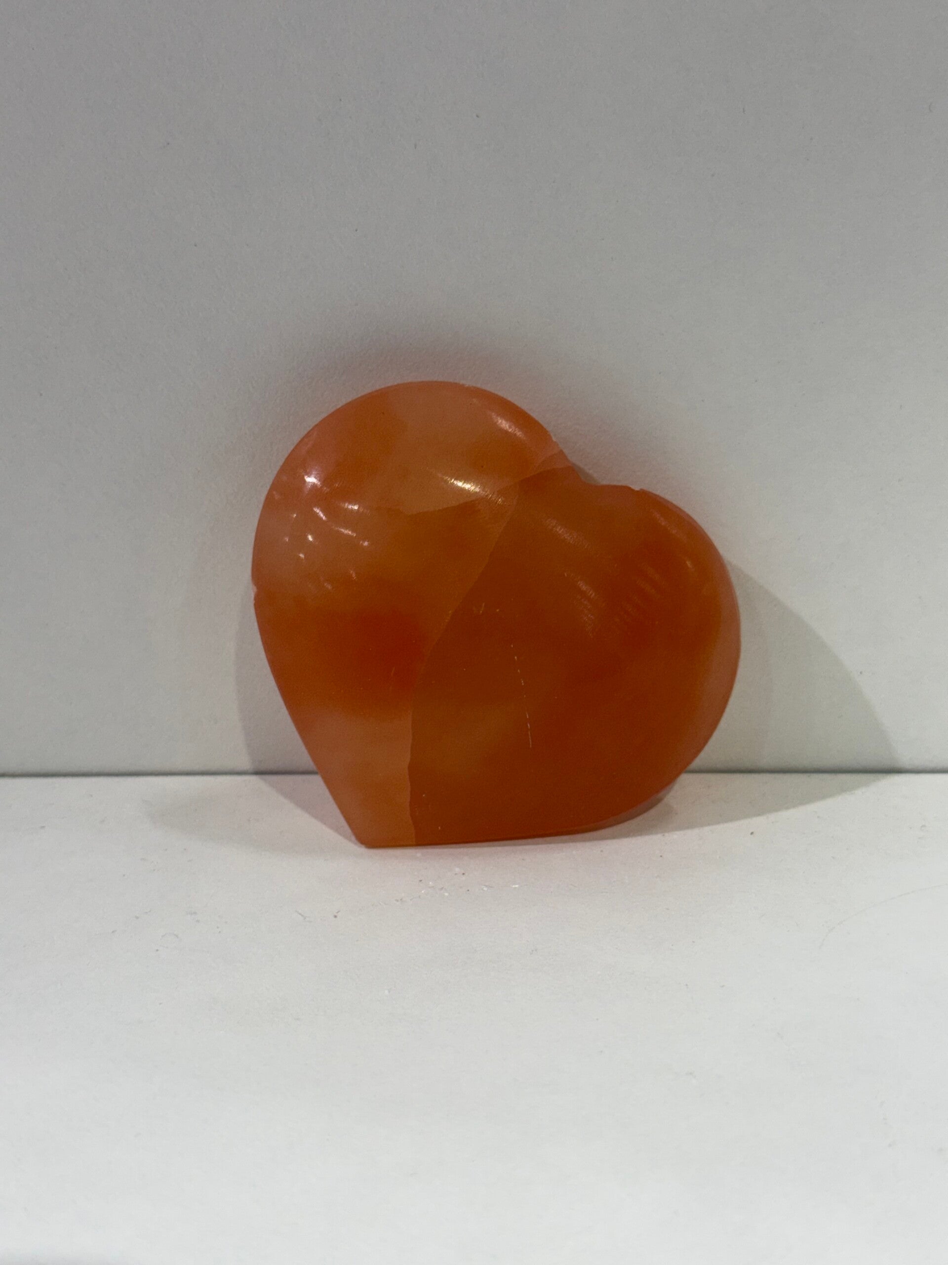 Selenite - Orange Heart - 7CM