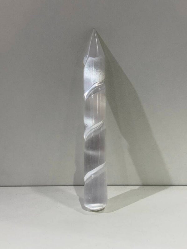 Selenite - Single Pointed Spiral - 15CM