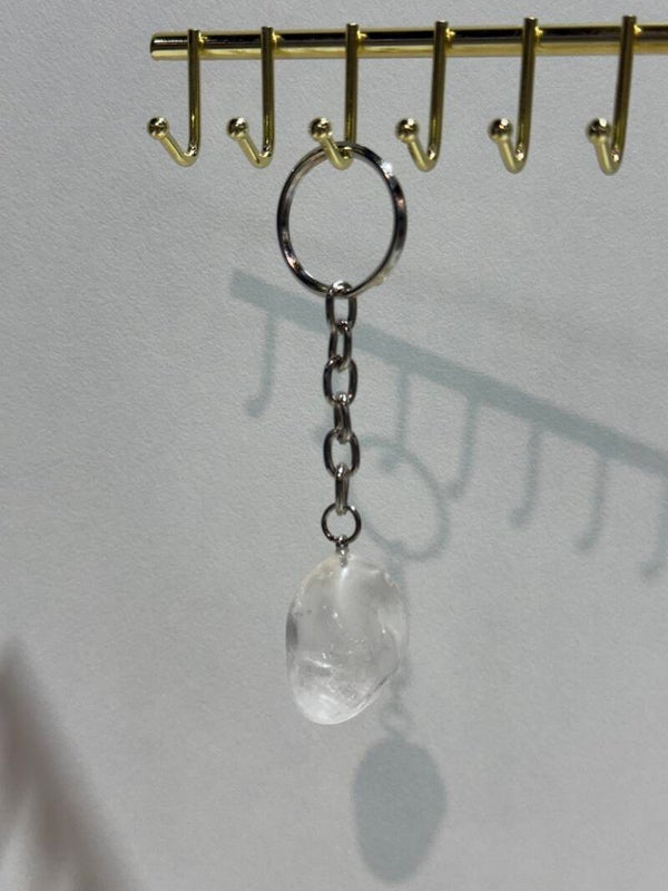 Keychain - Clear Quartz - Headache, and stengthning