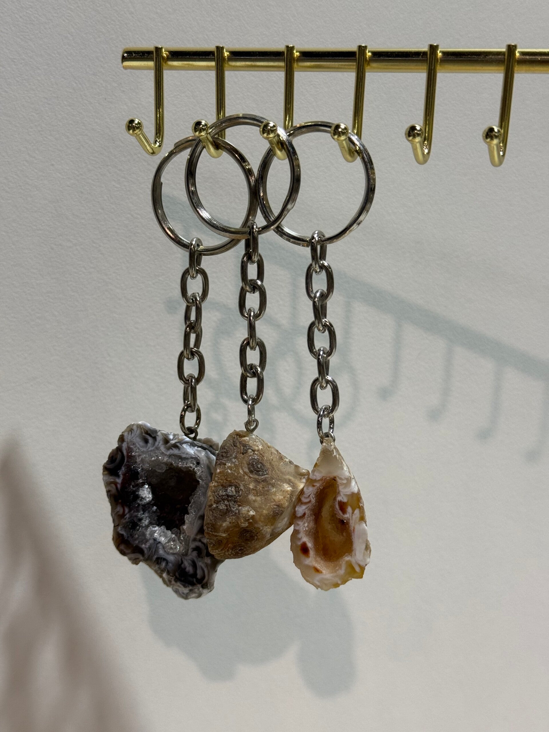 Keychain - Agate Geode Keychain - Calmth, Balance & Focus